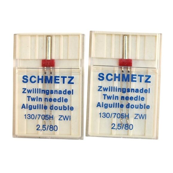 Schmetz Twin Needle 130/705H ZWI 2.5/80 Sewing Machine Needles For Fine Fabrics - Picture 4 of 5